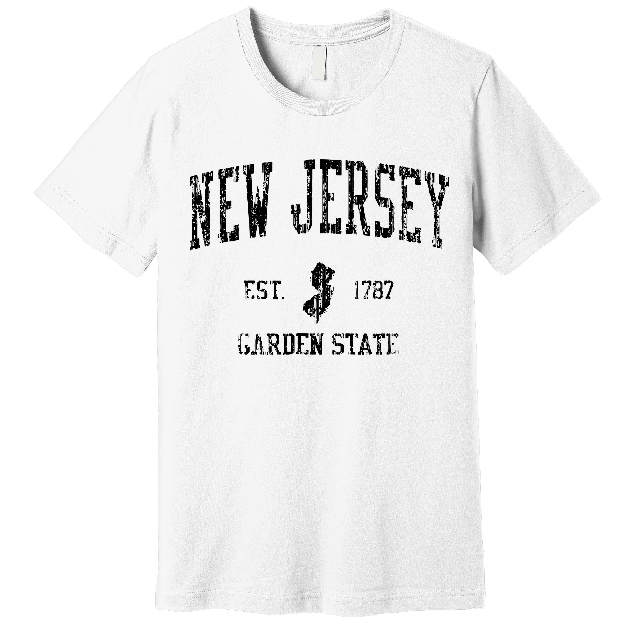 Retro New Jersey Nj T Vintage Sports Design Premium T-Shirt