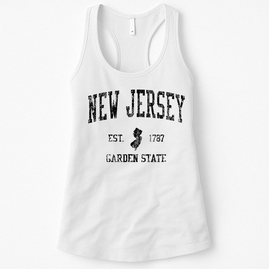 Retro New Jersey Nj T Vintage Sports Design Womens Tank Top