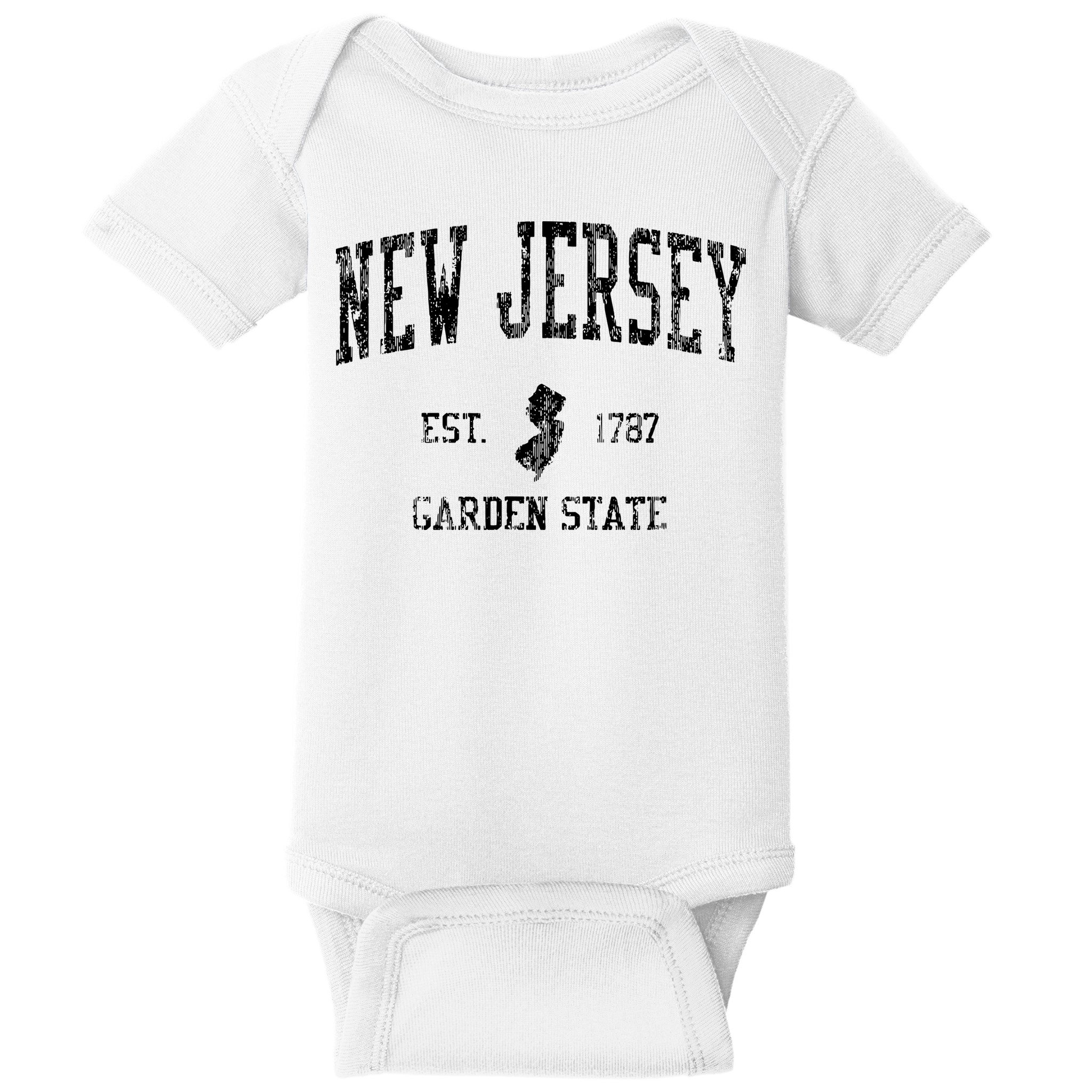 Retro New Jersey Nj T Vintage Sports Design Baby Bodysuit