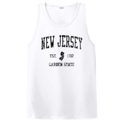 Retro New Jersey Nj T Vintage Sports Design PosiCharge Competitor Tank