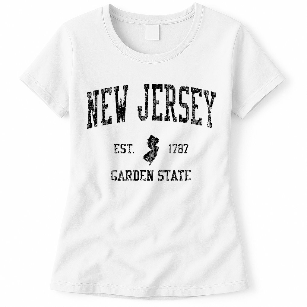 Retro New Jersey Nj T Vintage Sports Design Womens T-Shirt