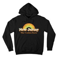 Retro New Jersey T Vintage 70s Nj Rainbow Design Hoodie