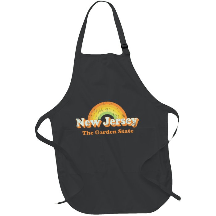 Retro New Jersey T Vintage 70s Nj Rainbow Design Apron