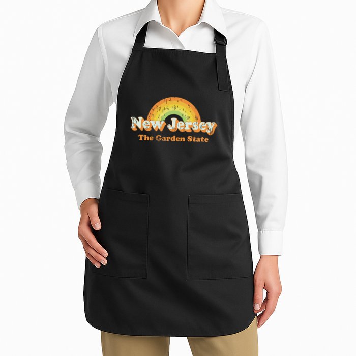 Retro New Jersey T Vintage 70s Nj Rainbow Design Apron