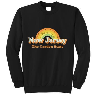 Retro New Jersey T Vintage 70s Nj Rainbow Design Sweatshirt