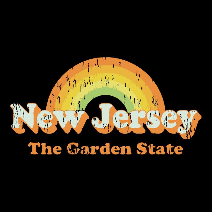 Retro New Jersey T Vintage 70s Nj Rainbow Design Button