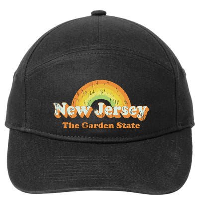 Retro New Jersey T Vintage 70s Nj Rainbow Design 7-Panel Snapback Hat