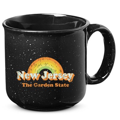 Retro New Jersey T Vintage 70s Nj Rainbow Design 15oz Campfire Ceramic Mug