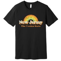 Retro New Jersey T Vintage 70s Nj Rainbow Design Premium T-Shirt