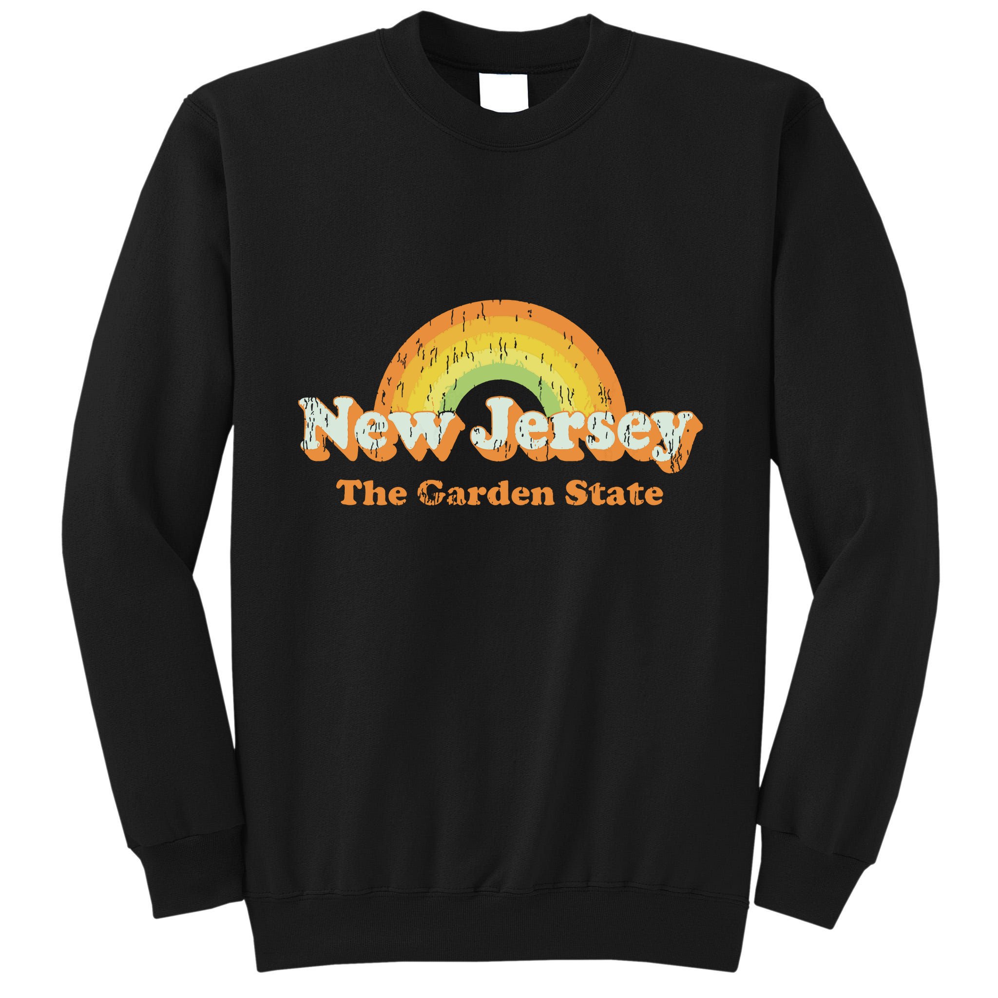 Retro New Jersey T Vintage 70s Nj Rainbow Design Tall Sweatshirt