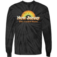 Retro New Jersey T Vintage 70s Nj Rainbow Design Tie-Dye Long Sleeve Shirt