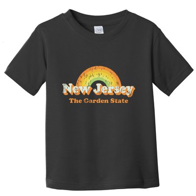 Retro New Jersey T Vintage 70s Nj Rainbow Design Toddler T-Shirt
