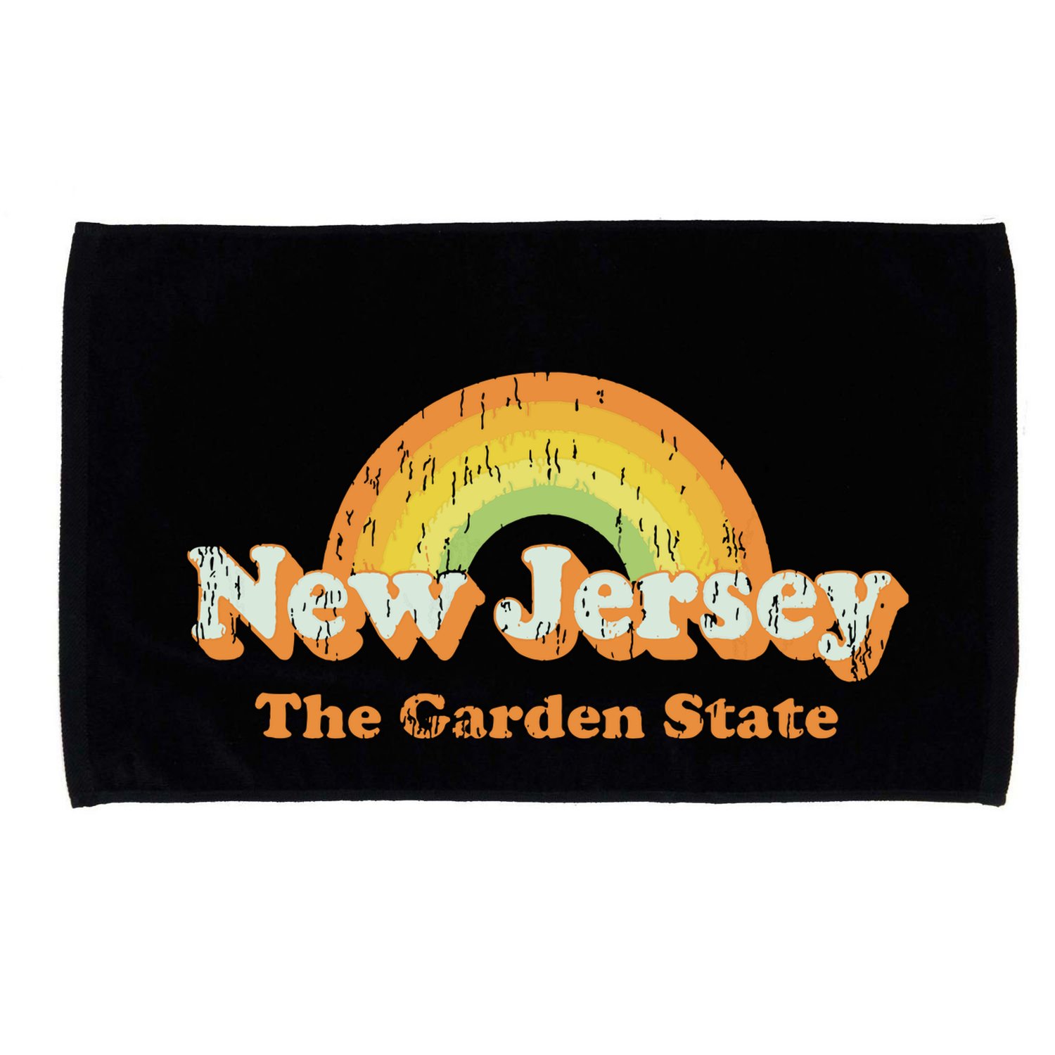Retro New Jersey T Vintage 70s Nj Rainbow Design Microfiber Hand Towel