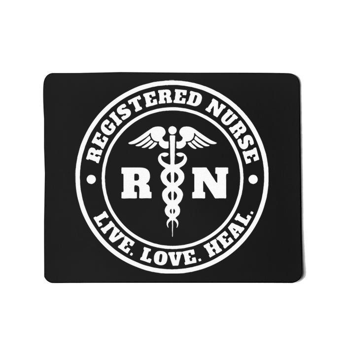 Registered Nurse Live Love Heal Pocket Logo RN Mousepad