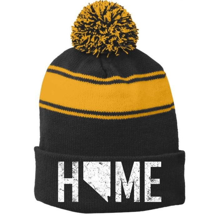 Retro Nevada Las Vegas Is Home Stripe Pom Pom Beanie