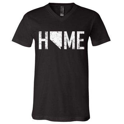 Retro Nevada Las Vegas Is Home V-Neck T-Shirt