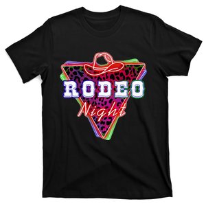 Rodeo Night Leopard Neon Cowboy Hat T-Shirt