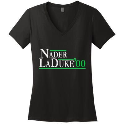 Ralph Nader Laduke Green Party 2000 Election Women's V-Neck T-Shirt