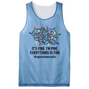 Rn Nurse Life Its Fine Im Fine Christmas Lights Xmas Nurse Gift Mesh Reversible Basketball Jersey Tank