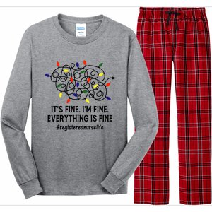 Rn Nurse Life Its Fine Im Fine Christmas Lights Xmas Nurse Gift Long Sleeve Pajama Set