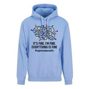 Rn Nurse Life Its Fine Im Fine Christmas Lights Xmas Nurse Gift Unisex Surf Hoodie