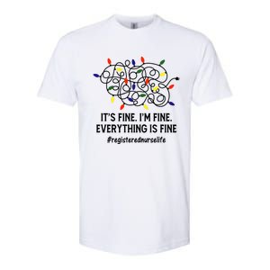 Rn Nurse Life Its Fine Im Fine Christmas Lights Xmas Nurse Gift Softstyle CVC T-Shirt