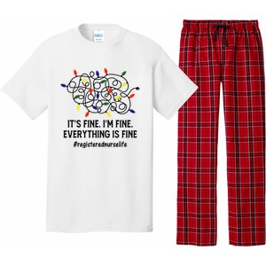 Rn Nurse Life Its Fine Im Fine Christmas Lights Xmas Nurse Gift Pajama Set