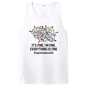 Rn Nurse Life Its Fine Im Fine Christmas Lights Xmas Nurse Gift PosiCharge Competitor Tank