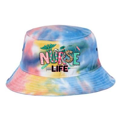 Retro Nurse Life Medical School Tie Dye Newport Bucket Hat