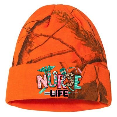 Retro Nurse Life Medical School Kati Licensed 12" Camo Beanie