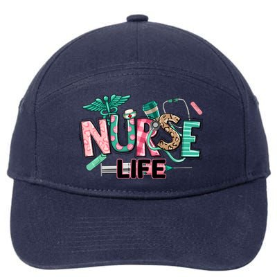 Retro Nurse Life Medical School 7-Panel Snapback Hat