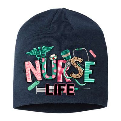 Retro Nurse Life Medical School Sustainable Beanie