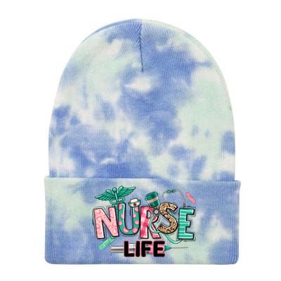 Retro Nurse Life Medical School Tie Dye 12in Knit Beanie