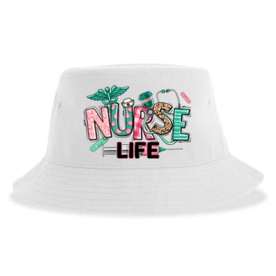 Retro Nurse Life Medical School Sustainable Bucket Hat