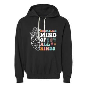 Retro Normalize Mind Of All Kinds Autism Awareness Gift Garment-Dyed Fleece Hoodie