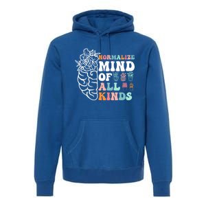 Retro Normalize Mind Of All Kinds Autism Awareness Gift Premium Hoodie