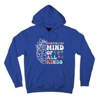 Retro Normalize Mind Of All Kinds Autism Awareness Gift Tall Hoodie