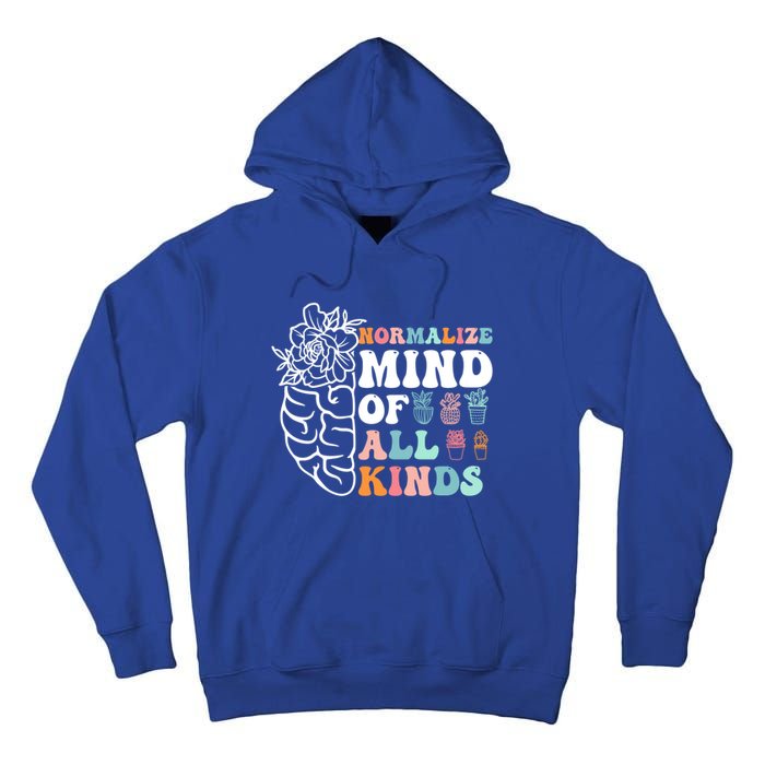 Retro Normalize Mind Of All Kinds Autism Awareness Gift Tall Hoodie