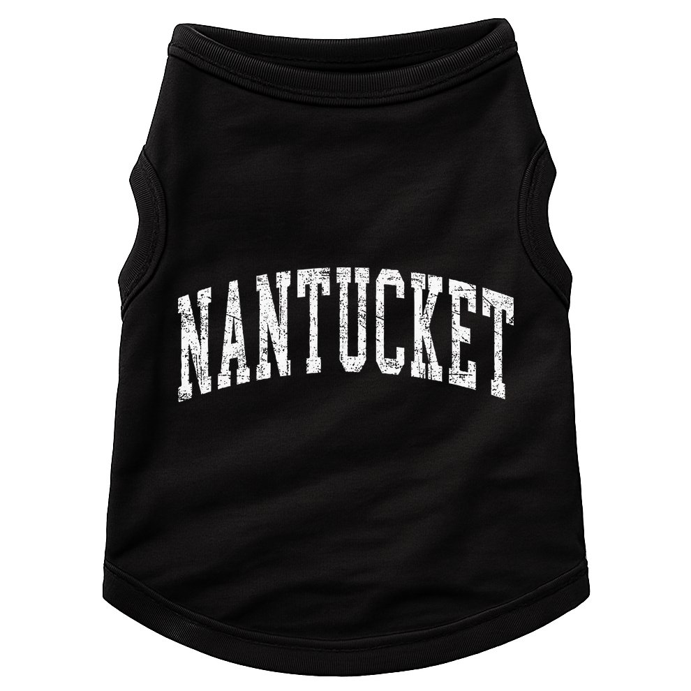 Retro Nantucket Massachusetts Beach Vacation Souvenir Doggie Tank