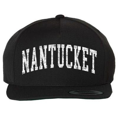 Retro Nantucket Massachusetts Beach Vacation Souvenir Wool Snapback Cap