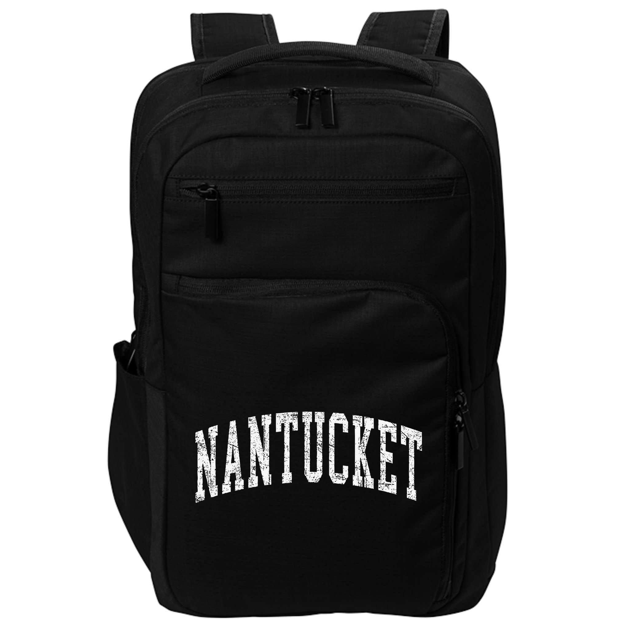 Retro Nantucket Massachusetts Beach Vacation Souvenir Impact Tech Backpack