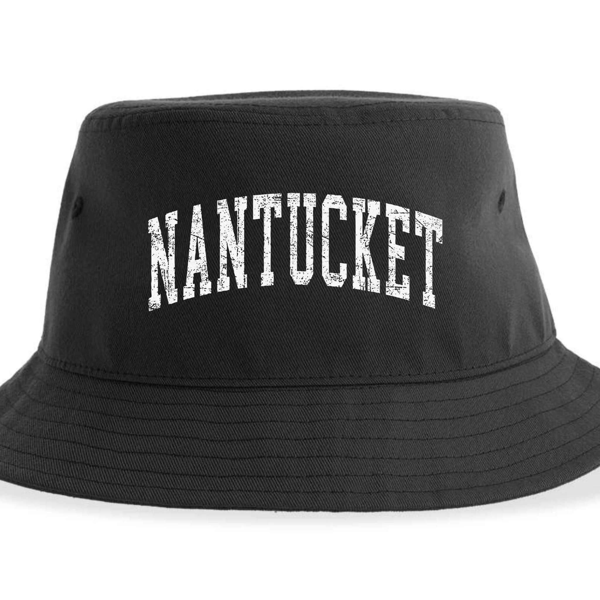 Retro Nantucket Massachusetts Beach Vacation Souvenir Sustainable Bucket Hat