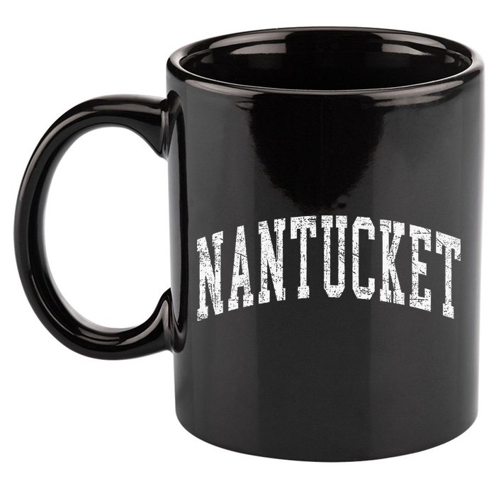 Retro Nantucket Massachusetts Beach Vacation Souvenir 11oz C Handle Ceramic Mug