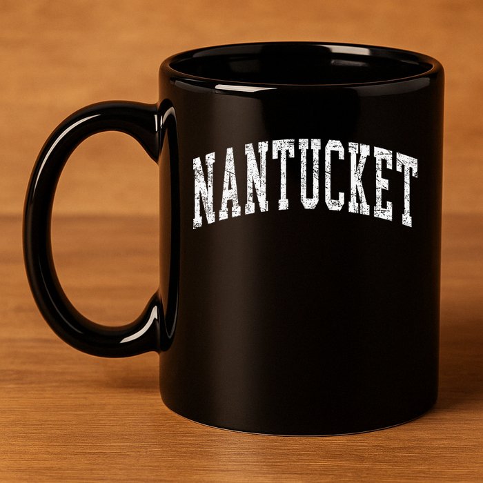 Retro Nantucket Massachusetts Beach Vacation Souvenir 11oz C Handle Ceramic Mug