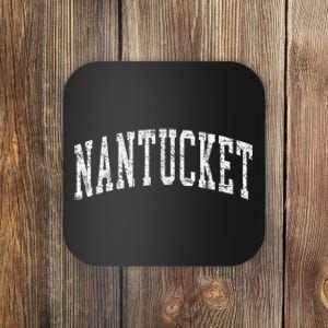 Retro Nantucket Massachusetts Beach Vacation Souvenir Coaster