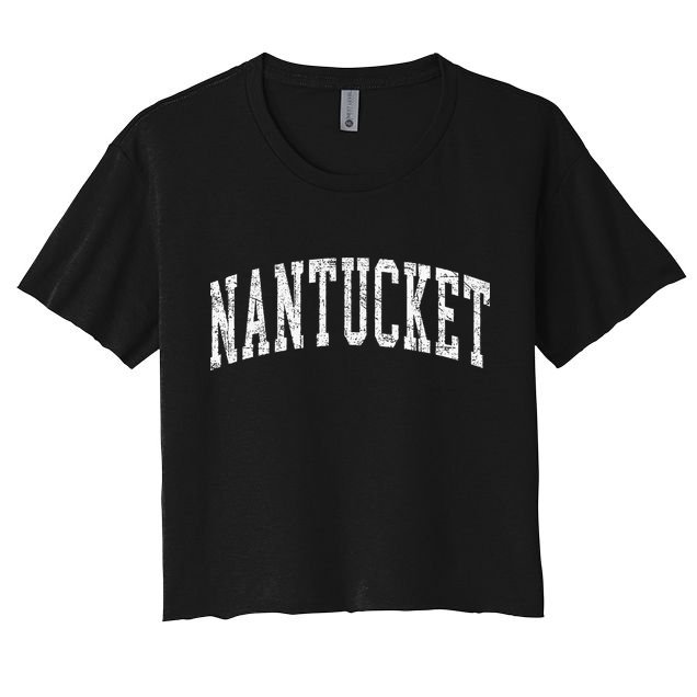 Retro Nantucket Massachusetts Beach Vacation Souvenir Crop Top