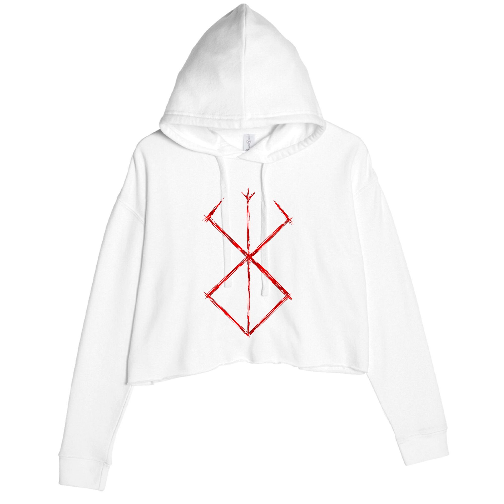 Rune Norse Mythology Warrior Symbol Berserker Crop Fleece Hoodie