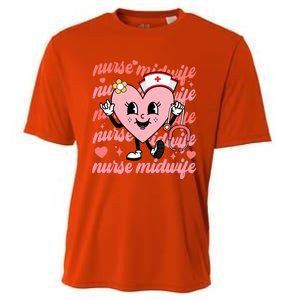 Retro Nurse Midwife Cute Valentines Day Hearts Stethoscope Gift Cooling Performance Crew T-Shirt