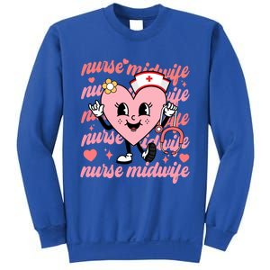 Retro Nurse Midwife Cute Valentines Day Hearts Stethoscope Gift Sweatshirt