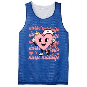 Retro Nurse Midwife Cute Valentines Day Hearts Stethoscope Gift Mesh Reversible Basketball Jersey Tank